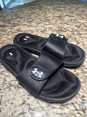Under Armour Black Youth Adjustable Slide Sandals